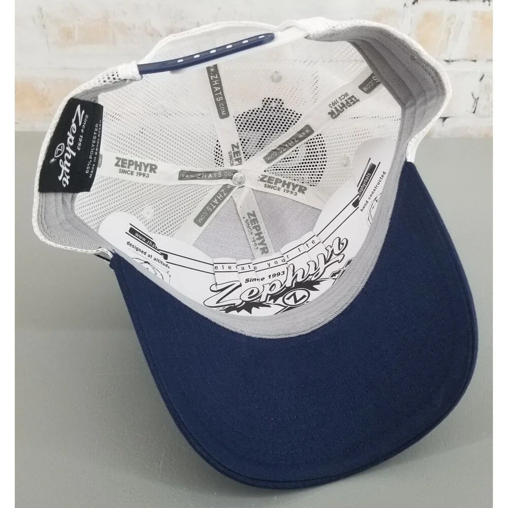 NWT Zephyr Georgia Tech Yellow Jackets Blue/White Snapback Hat/Cap Mesh